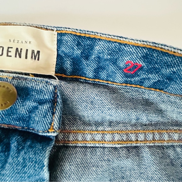 Sezane Brut Sexy Jeans 27 High Rise Straight Leg Button Fly Blue Designer Women - Picture 4 of 12